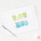 ハクナマタタベビーキッズハッピーカラーズアートプリントデ 長方形シール (封筒)