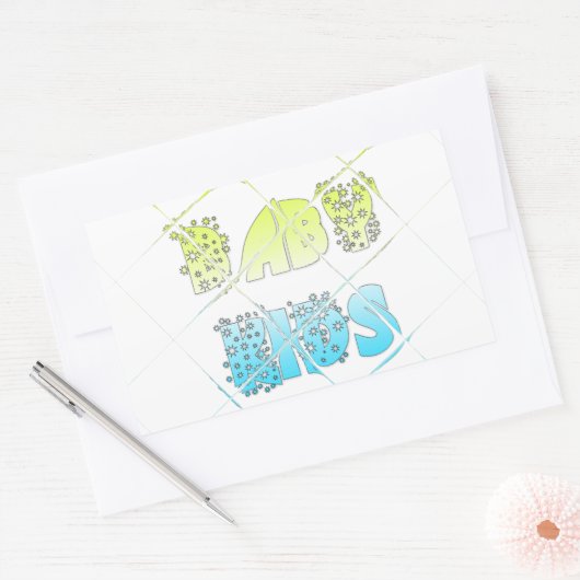 ハクナマタタベビーキッズハッピーカラーズアートプリントデ 長方形シール (封筒)