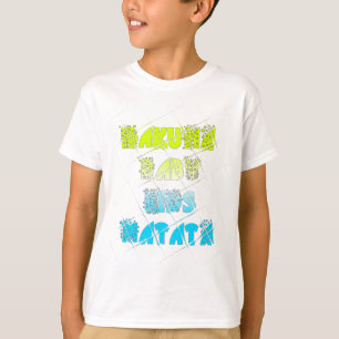 ハクナマタタベビーキッズハッピーカラーズアートプリントデ Tシャツ
