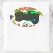 ハクナマタタベビー.png 楕円形シール (バッグ)