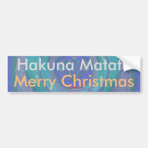ハクナマタタメリークリスマスグラフィックアートデザイン バンパーステッカー
