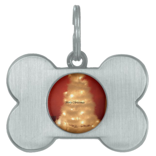 ハクナマタタメリークリスマスホワイト ペットネームタグ (正面)