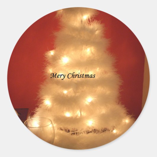 ハクナマタタメリークリスマスホワイト ラウンドシール (正面)
