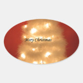 ハクナマタタメリークリスマスホワイト 楕円形シール (正面)
