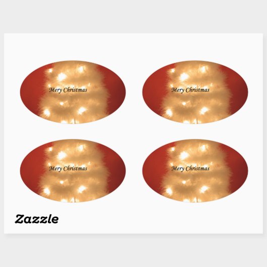 ハクナマタタメリークリスマスホワイト 楕円形シール (シート)