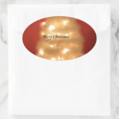 ハクナマタタメリークリスマスホワイト 楕円形シール (バッグ)