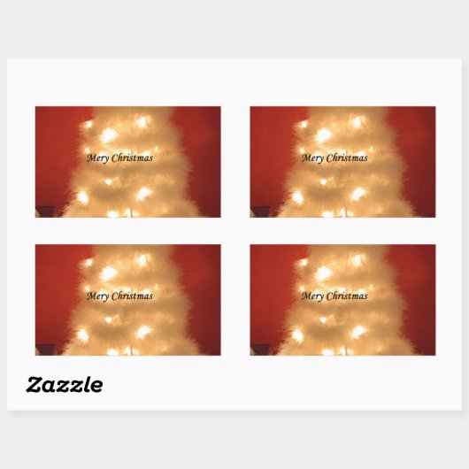 ハクナマタタメリークリスマスホワイト 長方形シール (シート)