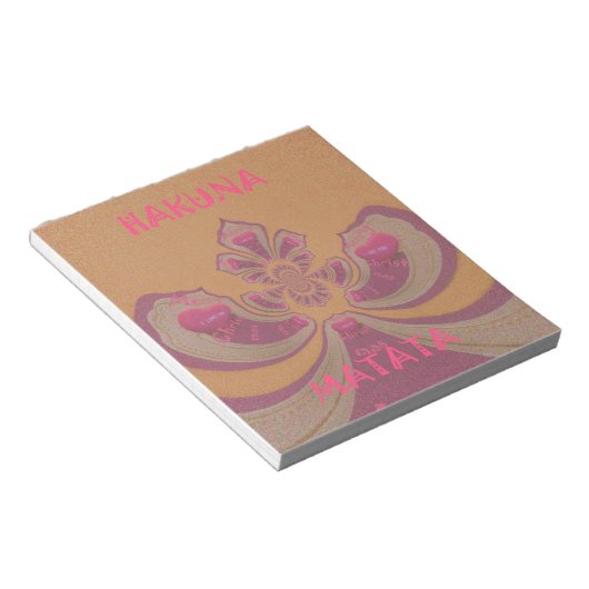 ハクナマタタメリークリスマスラブリーハートデザイン ノートパッド (アングル)