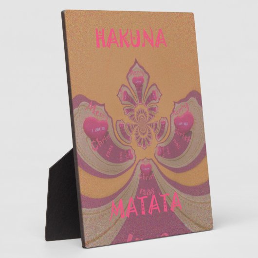 ハクナマタタメリークリスマスラブリーハートデザイン フォトプラーク (側面)