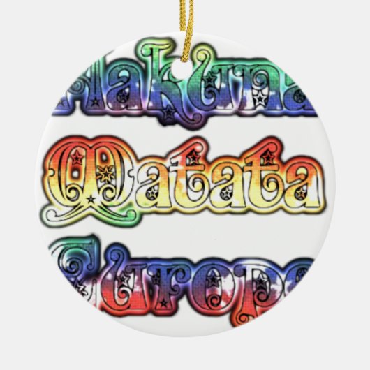 ハクナマタタヨーロッパアートプリント/グラフィック セラミックオーナメント (正面)