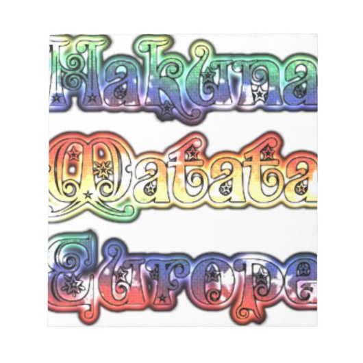 ハクナマタタヨーロッパアートプリント/グラフィック ノートパッド (正面)