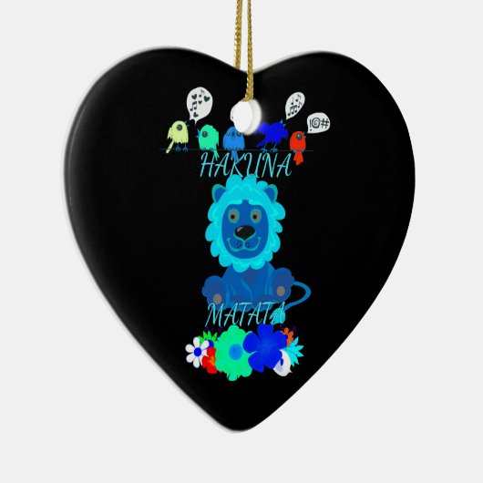 ハクナマタタライオンアートプリント セラミックオーナメント (右)