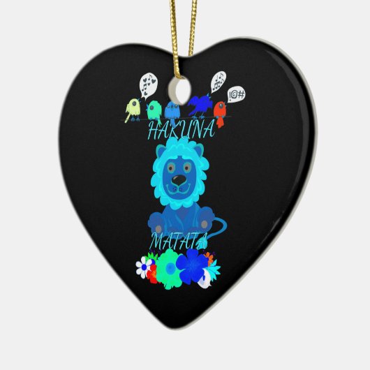 ハクナマタタライオンアートプリント セラミックオーナメント (左)