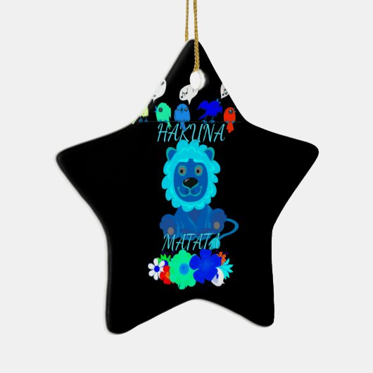 ハクナマタタライオンアートプリント セラミックオーナメント (右)