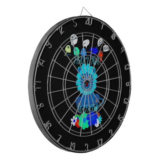 ハクナマタタライオンアートプリント ダーツボード (正面左)