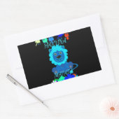 ハクナマタタライオンアートプリント 長方形シール (封筒)