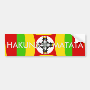 ハクナマタタラスタカラーレッドゴールデングリーン バンパーステッカー