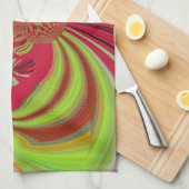 ハクナマタタレッドイエローデザイン キッチンタオル (四つ折り)