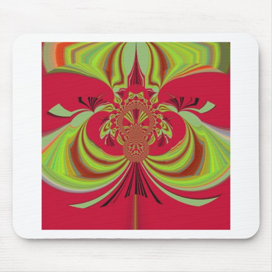 ハクナマタタレッドイエローデザイン マウスパッド (正面)