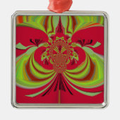 ハクナマタタレッドイエローデザイン メタルオーナメント (正面)