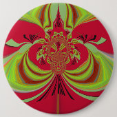 ハクナマタタレッドイエローデザイン 缶バッジ (正面)