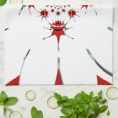 ハクナマタタレッドグリーン キッチンタオル (折り畳み)