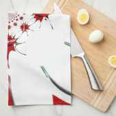 ハクナマタタレッドグリーン キッチンタオル (四つ折り)