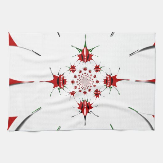 ハクナマタタレッドグリーン キッチンタオル (横)