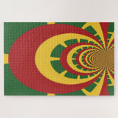 ハクナマタタヴィンテージカッコいいレトロジャマイカスラスタ ジグソーパズル (横)