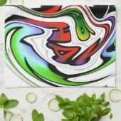 ハクナマタタ抽象芸術渦とグラデーション キッチンタオル (折り畳み)