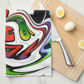 ハクナマタタ抽象芸術渦とグラデーション キッチンタオル (四つ折り)