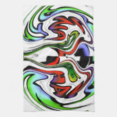 ハクナマタタ抽象芸術渦とグラデーション キッチンタオル (縦)