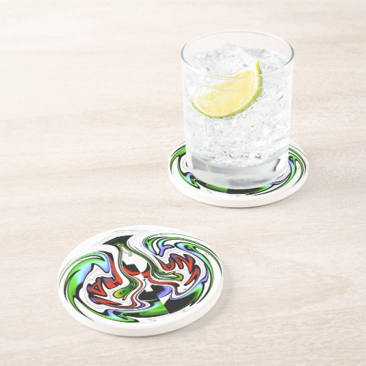 ハクナマタタ抽象芸術渦とグラデーション コースター (側面)
