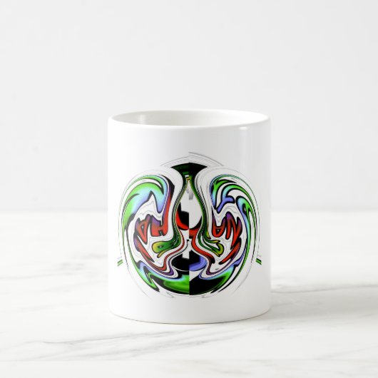 ハクナマタタ抽象芸術渦とグラデーション コーヒーマグカップ (中央)
