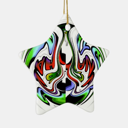 ハクナマタタ抽象芸術渦とグラデーション セラミックオーナメント (右)
