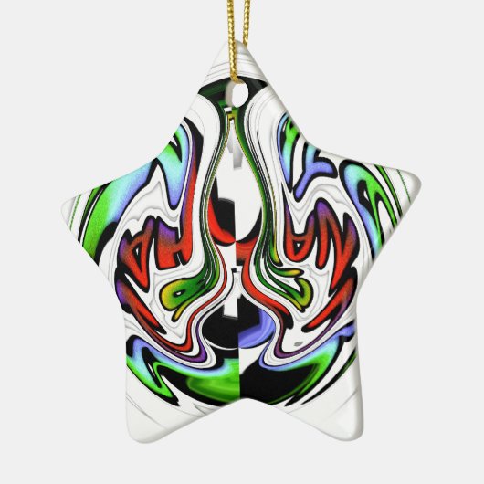 ハクナマタタ抽象芸術渦とグラデーション セラミックオーナメント (左)