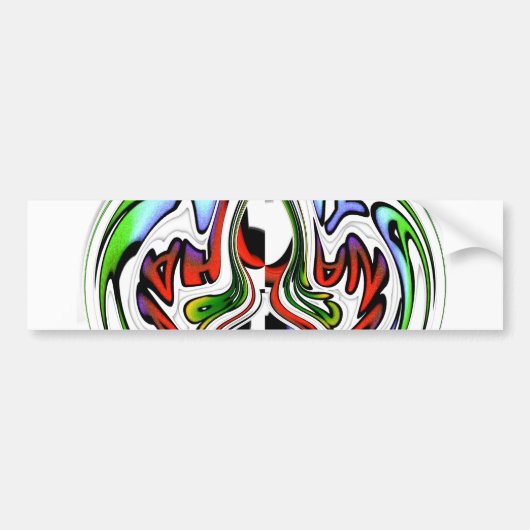 ハクナマタタ抽象芸術渦とグラデーション バンパーステッカー (正面)