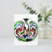 ハクナマタタ抽象芸術渦とグラデーション ポストカード (スタンド正面)