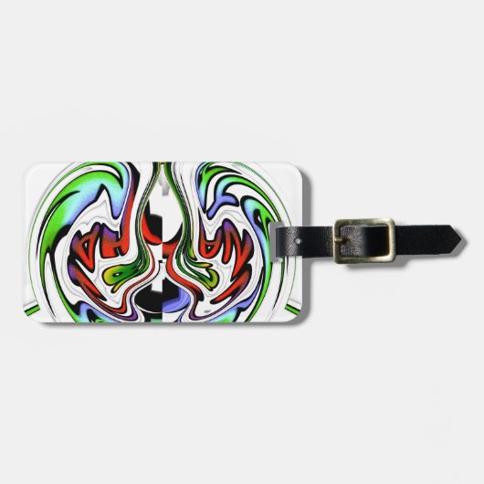 ハクナマタタ抽象芸術渦とグラデーション ラゲッジタグ (正面横)