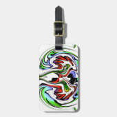 ハクナマタタ抽象芸術渦とグラデーション ラゲッジタグ (正面縦)