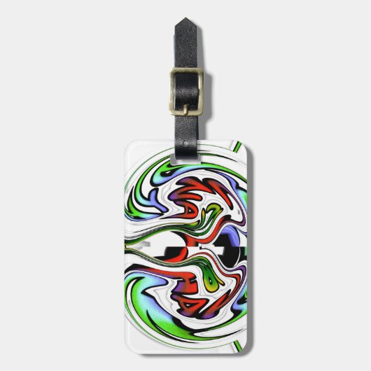 ハクナマタタ抽象芸術渦とグラデーション ラゲッジタグ (正面縦)