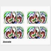 ハクナマタタ抽象芸術渦とグラデーション 長方形シール (シート)