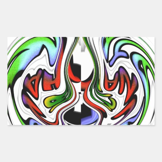 ハクナマタタ抽象芸術渦とグラデーション 長方形シール (正面)