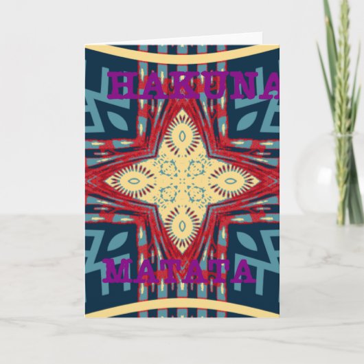 ハクナマタタ文字ホープ抽象芸術アートプリントデザイン カード (正面)