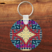 ハクナマタタ文字ホープ抽象芸術アートプリントデザイン キーホルダー (正面)