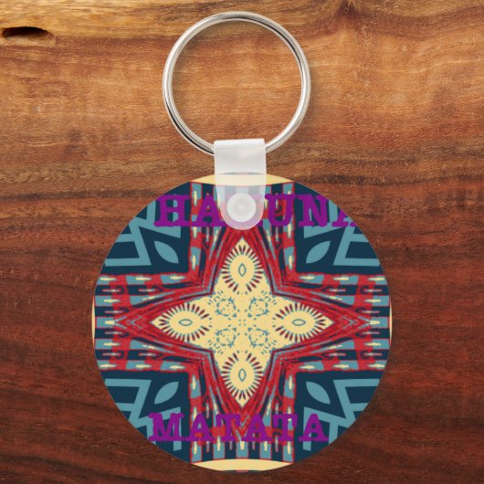 ハクナマタタ文字ホープ抽象芸術アートプリントデザイン キーホルダー (正面)