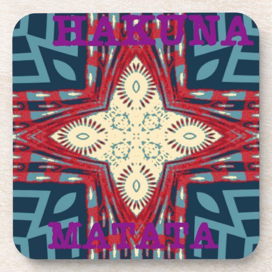ハクナマタタ文字ホープ抽象芸術アートプリントデザイン コースター (正面)