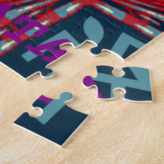 ハクナマタタ文字ホープ抽象芸術アートプリントデザイン ジグソーパズル (側面)