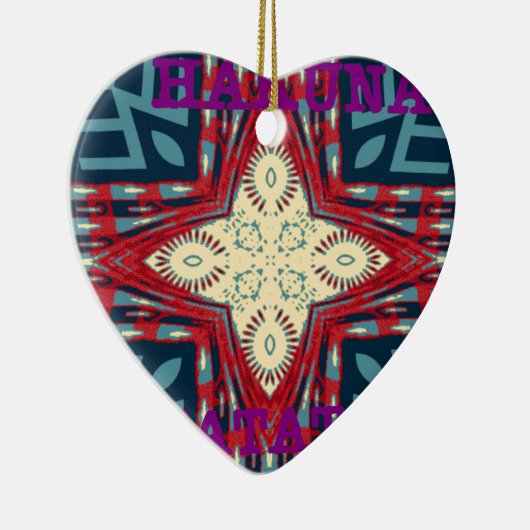 ハクナマタタ文字ホープ抽象芸術アートプリントデザイン セラミックオーナメント (右)