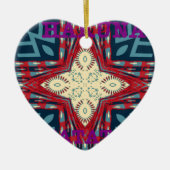 ハクナマタタ文字ホープ抽象芸術アートプリントデザイン セラミックオーナメント (正面)